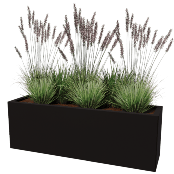Powder coated steel planter Texas 30 x 120 cm
