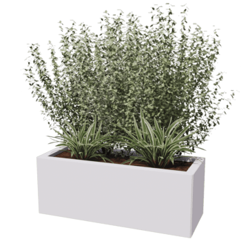 Powder coated steel planter Texas 30 x 80 cm