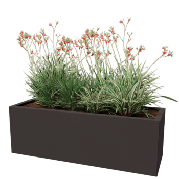 Powder coated steel planter Texas 40 x 120 cm
