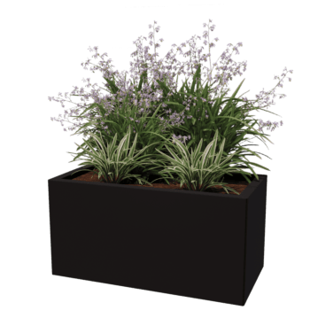 Powder coated steel planter Texas 40 x 80 cm