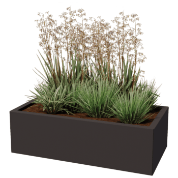 Powder coated steel planter Texas 50 x 100 cm