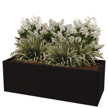 Powder coated steel planter Texas 50 x 120 cm