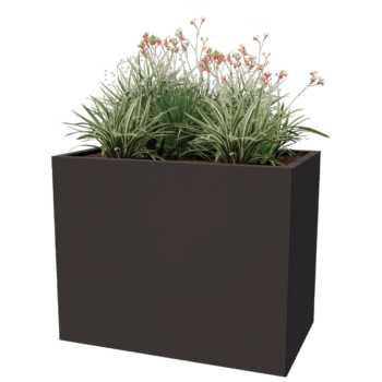 Powder coated steel planter Texas 60 x 100 cm