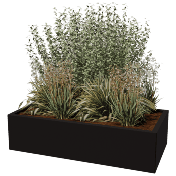 Powder coated steel planter Texas 60 x 120 cm