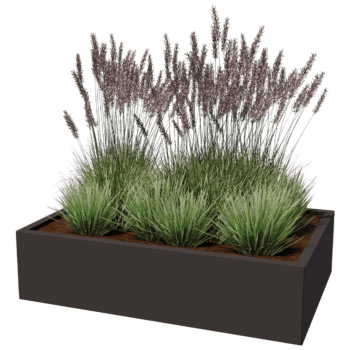 Powder coated steel planter Texas 80 x 120 cm