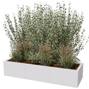 Powder coated steel planter Texas xxl 150 x 50 cm