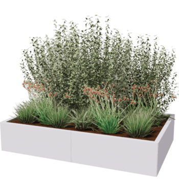 Powder coated steel planter Texas xxl 160 x 100 cm