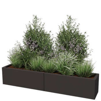Powder coated steel planter Texas xxl 160 x 30 cm