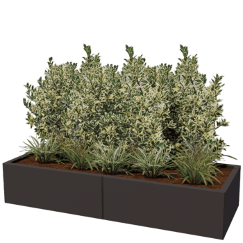 Powder coated steel planter Texas xxl 160 x 60 cm