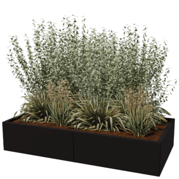 Powder coated steel planter Texas xxl 160 x 80 cm