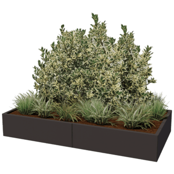Powder coated steel planter Texas xxl 200 x 100 cm