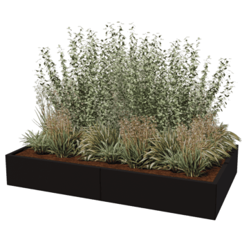 Powder coated steel planter Texas xxl 200 x 120 cm