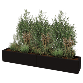 Powder coated steel planter Texas xxl 200 x 30 cm