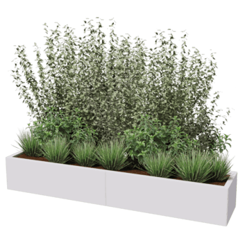 Powder coated steel planter Texas xxl 200 x 40 cm