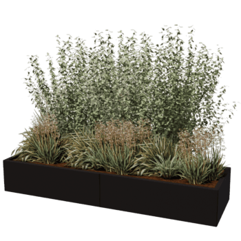 Powder coated steel planter Texas xxl 200 x 60 cm
