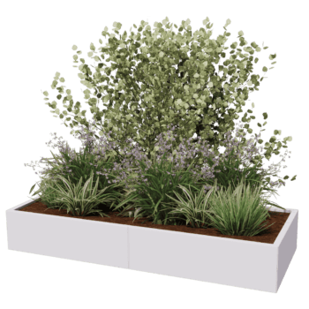 Powder coated steel planter Texas xxl 200 x 80 cm