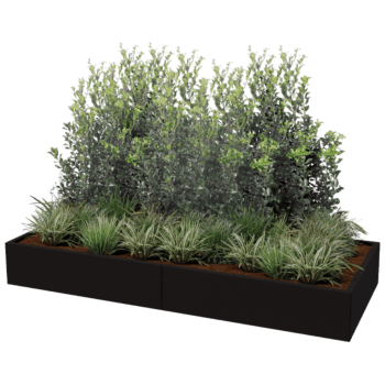 Powder coated steel planter Texas xxl 240 x 100 cm