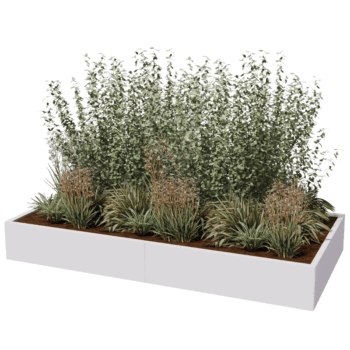 Powder coated steel planter Texas xxl 240 x 120 cm