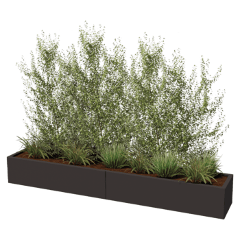 Powder coated steel planter Texas xxl 240 x 40 cm