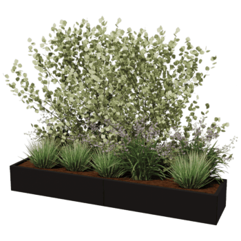 Powder coated steel planter Texas xxl 240 x 50 cm