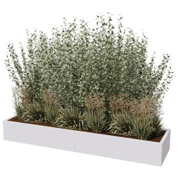 Powder coated steel planter Texas xxl 240 x 60 cm