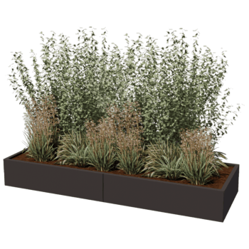 Powder coated steel planter Texas xxl 240 x 80 cm