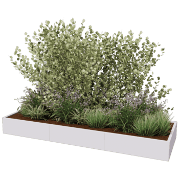 Powder coated steel planter Texas xxl 300 x 100 cm