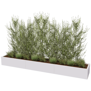 Powder coated steel planter Texas xxl 300 x 50 cm
