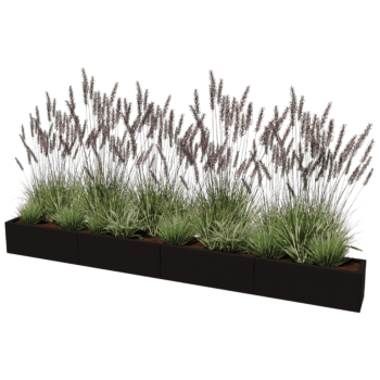 Powder coated steel planter Texas xxl 320 x 30 cm
