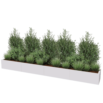 Powder coated steel planter Texas xxl 320 x 40 cm