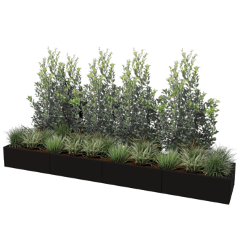 Powder coated steel planter Texas xxl 320 x 60 cm