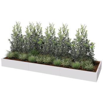 Powder coated steel planter Texas xxl 360 x 120 cm