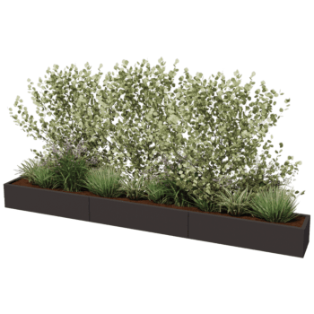 Powder coated steel planter Texas xxl 360 x 40 cm