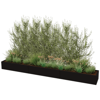 Powder coated steel planter Texas xxl 360 x 50 cm