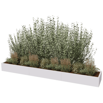 Powder coated steel planter Texas xxl 360 x 60 cm