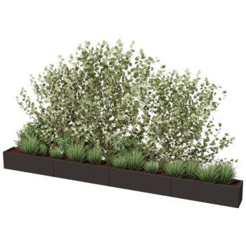 Powder coated steel planter Texas xxl 400 x 30 cm