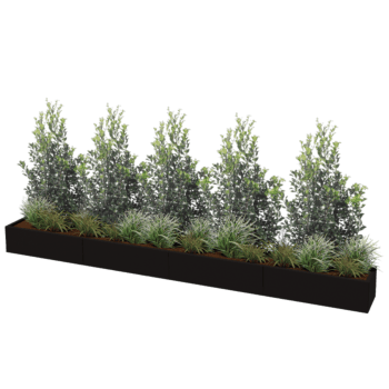 Powder coated steel planter Texas xxl 400 x 40 cm