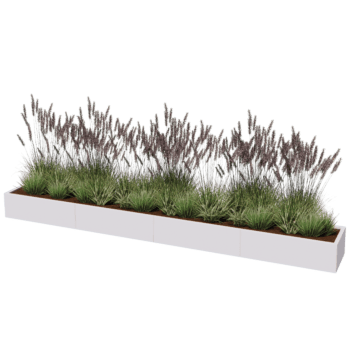 Powder coated steel planter Texas xxl 400 x 50 cm