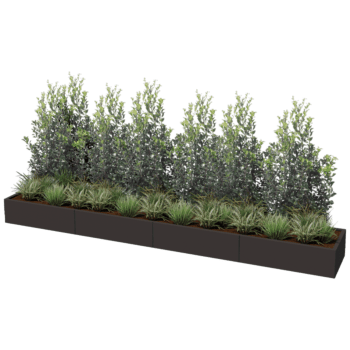 Powder coated steel planter Texas xxl 400 x 60 cm