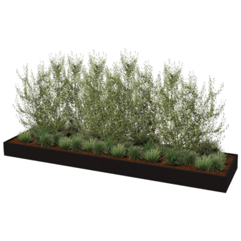 Powder coated steel planter Texas xxl 480 x 120 cm