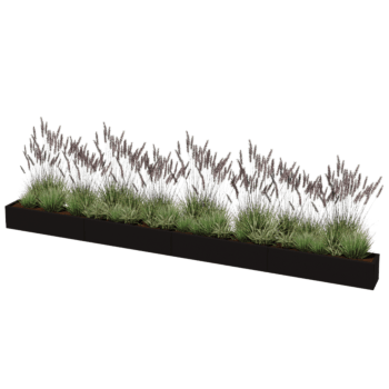 Powder coated steel planter Texas xxl 480 x 30 cm