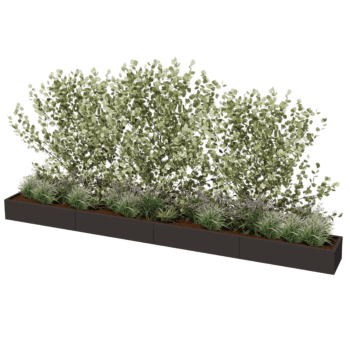 Powder coated steel planter Texas xxl 480 x 50 cm