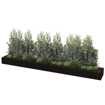 Powder coated steel planter Texas xxl 480 x 60 cm