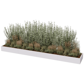 Powder coated steel planter Texas xxl 480 x 80 cm