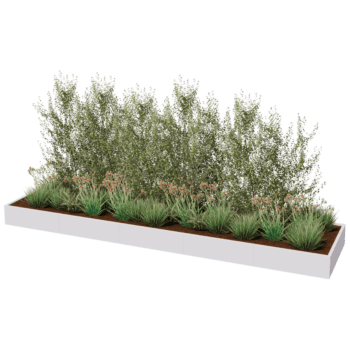 Powder coated steel planter Texas xxl 500 x 120 cm
