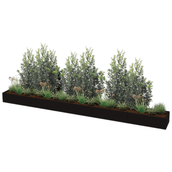 Powder coated steel planter Texas xxl 500 x 50 cm