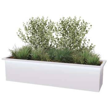Powder coated welded planters Alabama with LED 200 x 50 x 50 cm