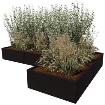 Powder coated steel planter Kansas 80