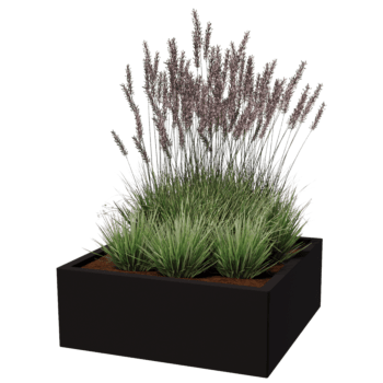 Powder coated steel planter Miami 80 x 80 cm
