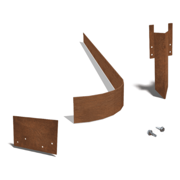 Corten steel border edge FLEX flattened 13 cm complete set per 24 metres